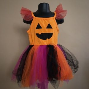 Infant/Baby Girl Halloween Pumpkin Skull Halter Sleeveless Mesh Tutu Skirt